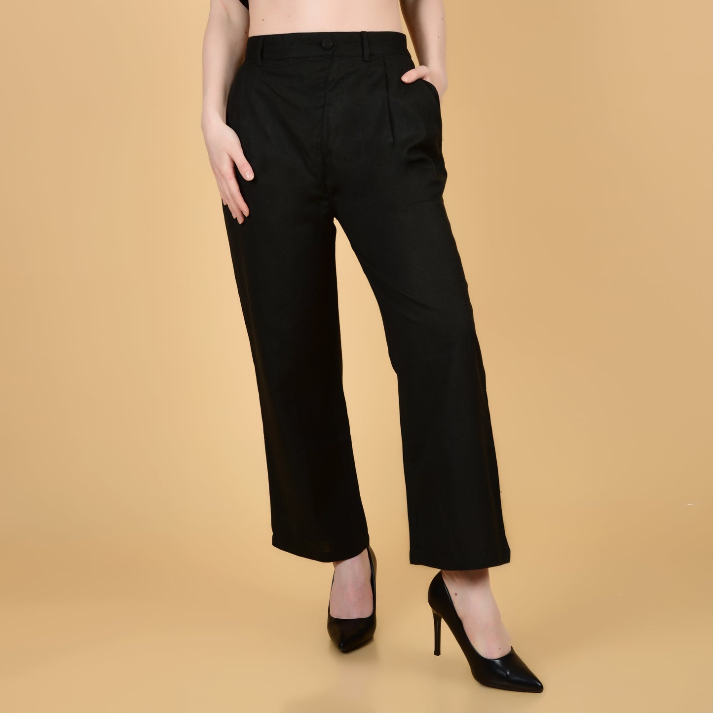 Black Pure Cotton Crop Top Coord Set