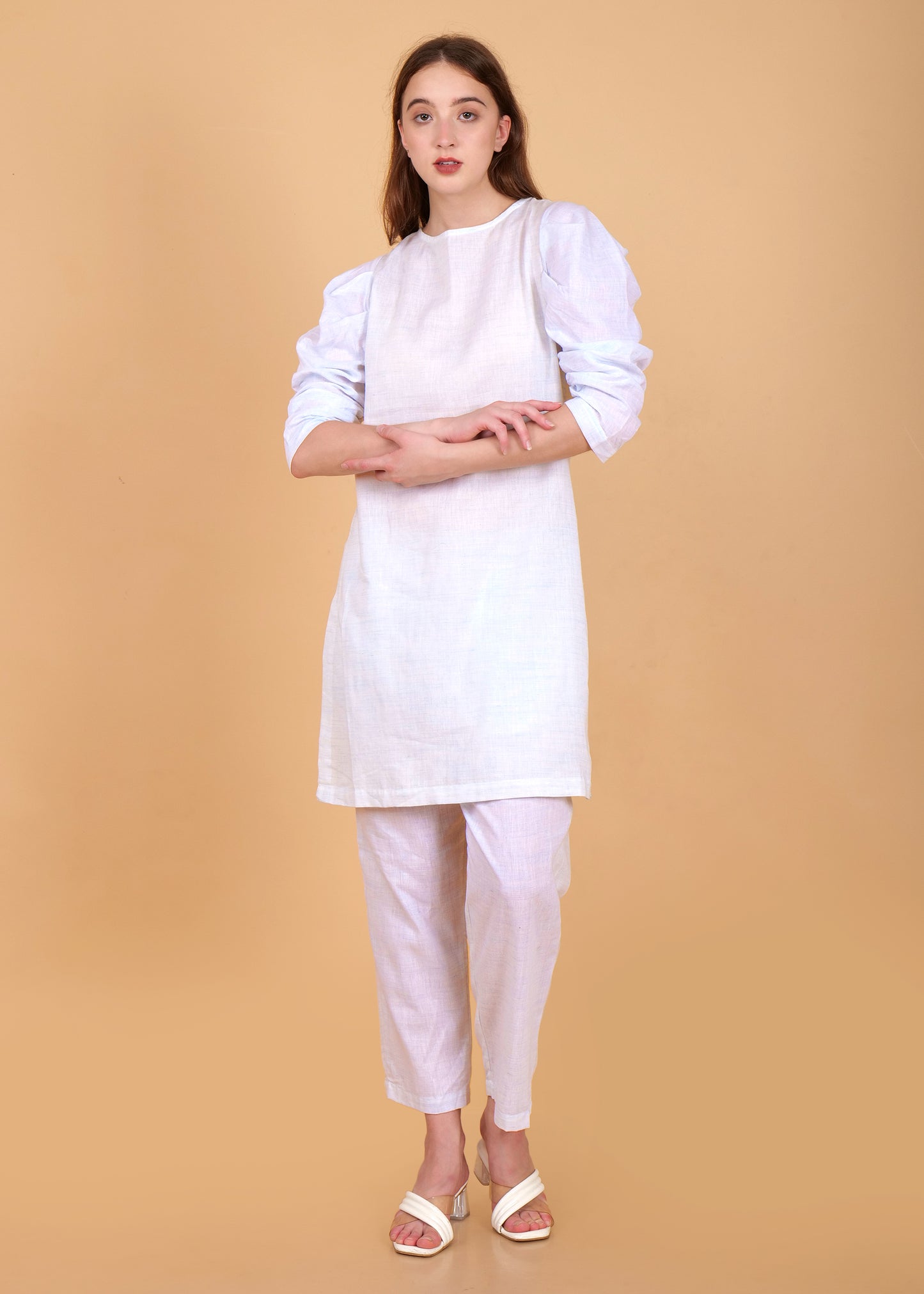 Khadi Cotton Light Blue Kurta Coord Set