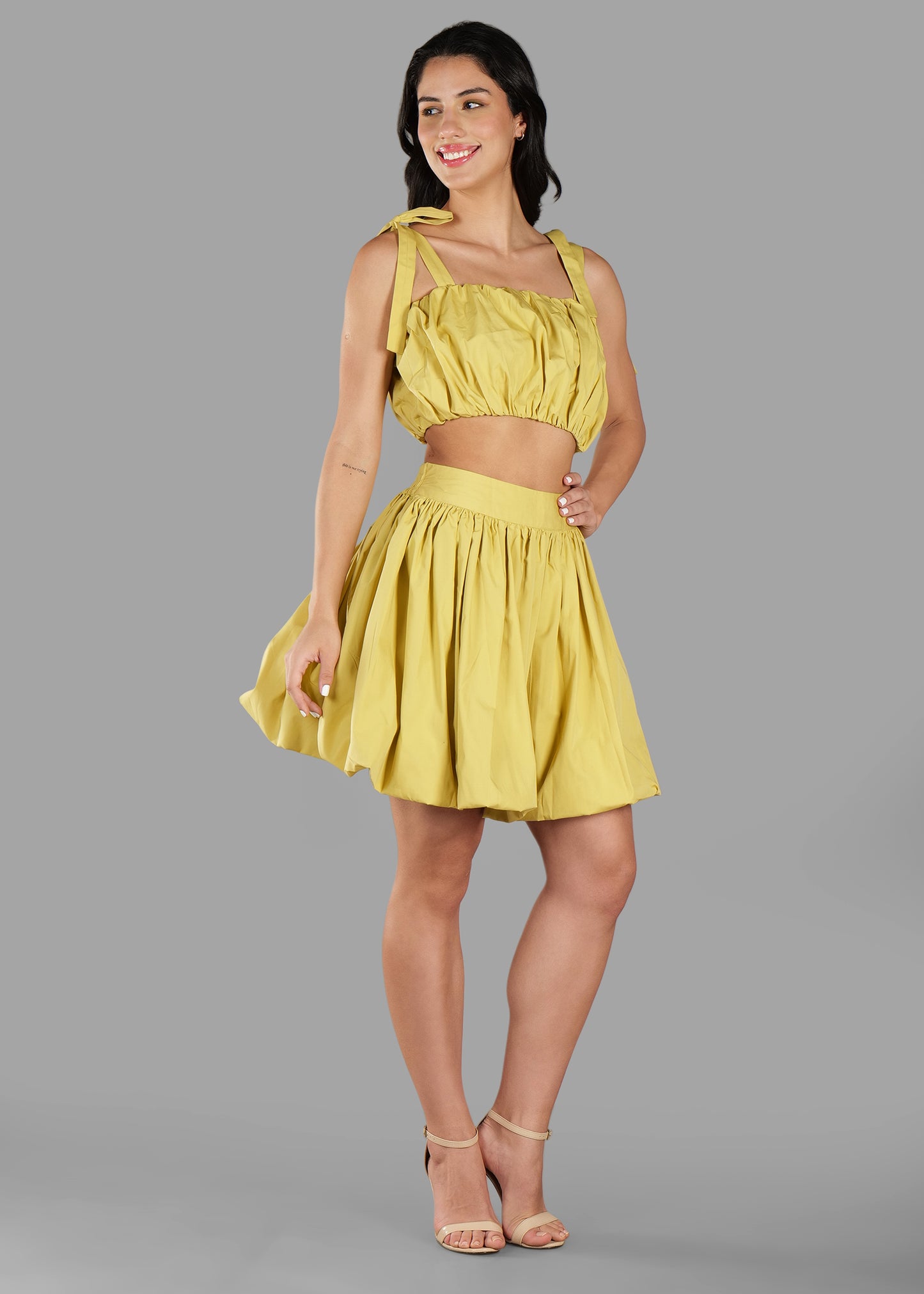 The Vogue Balloon Coord Set - Pastel Yellow