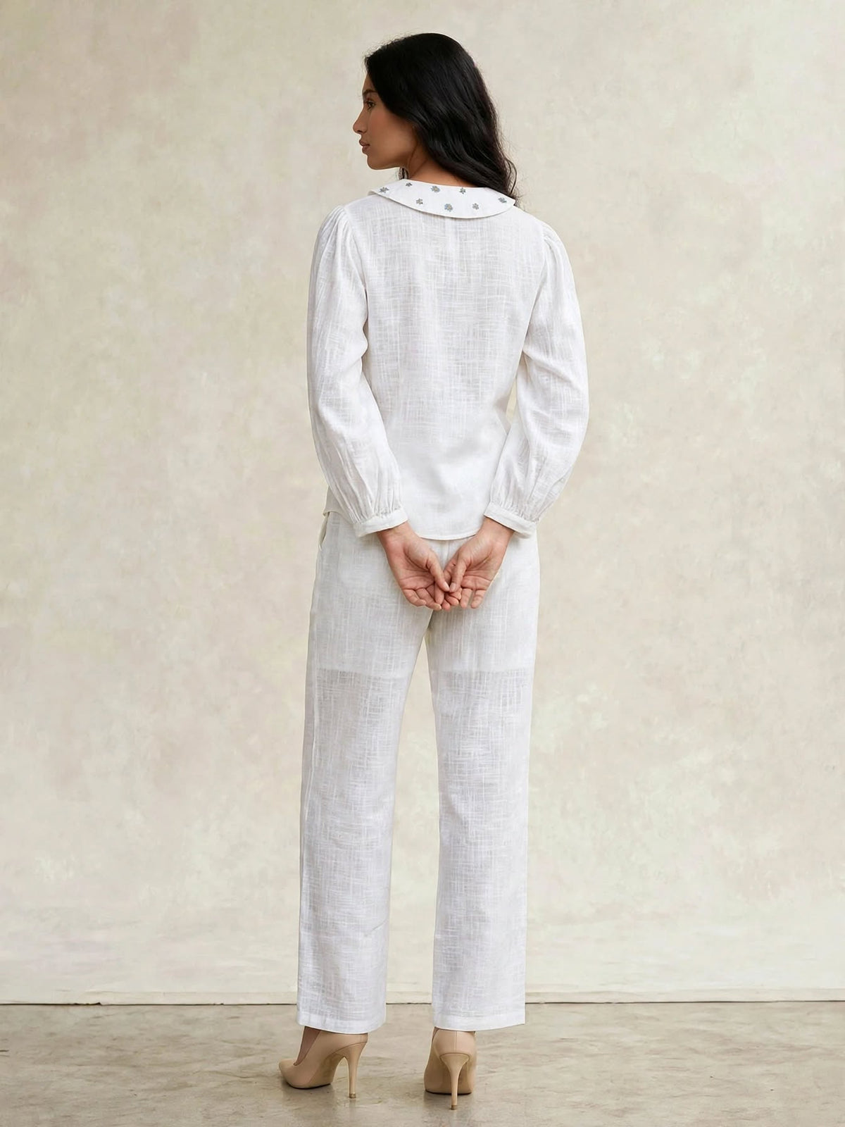 Threaded Grace Coord Set | White