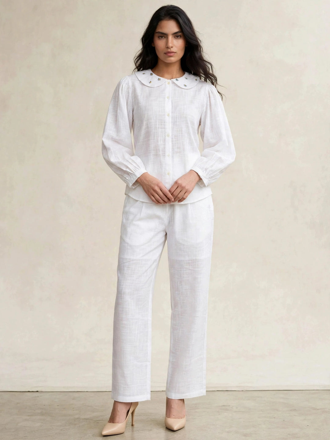 Threaded Grace Coord Set | White