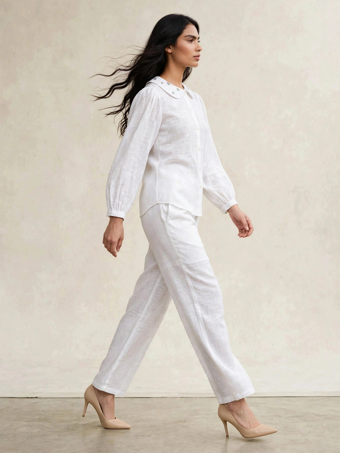 Threaded Grace Coord Set | White