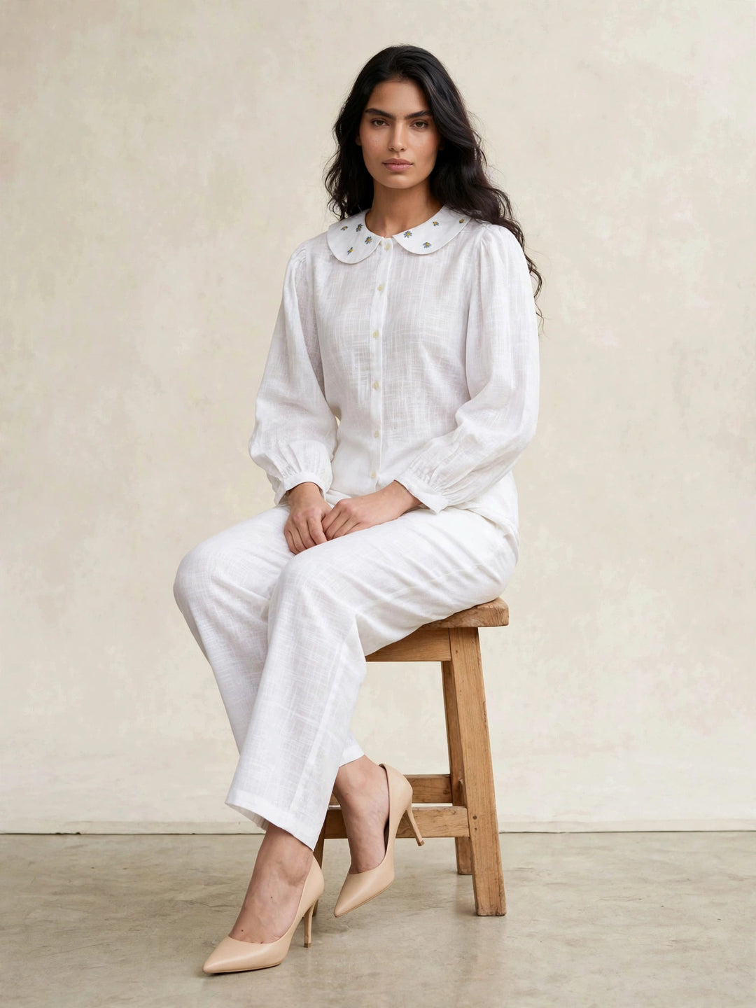Threaded Grace Coord Set | White