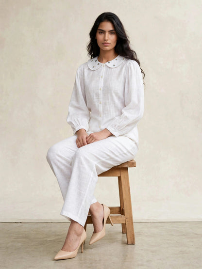 Threaded Grace Coord Set | White