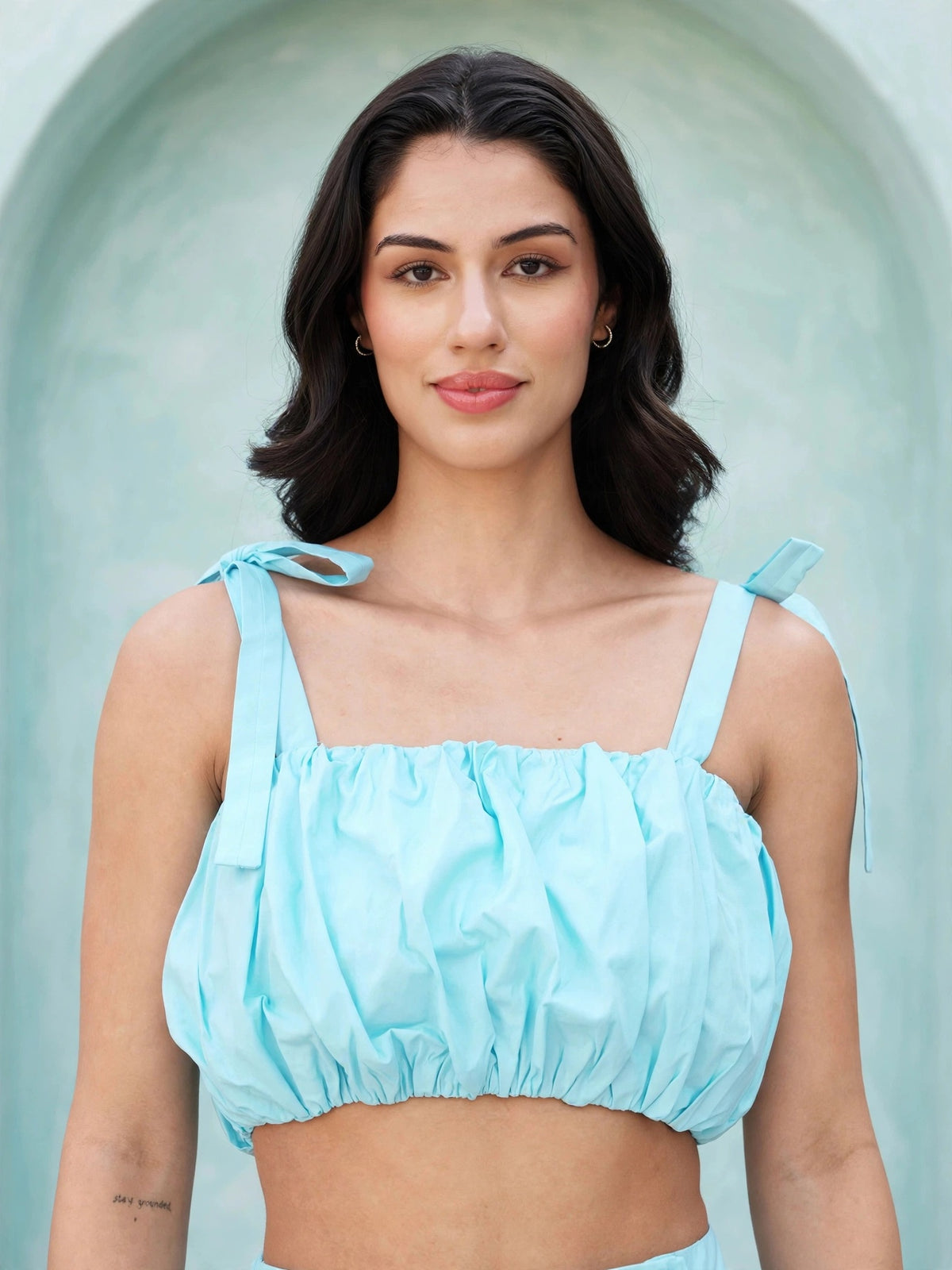 The Vogue Balloon Coord Set - Light Azure