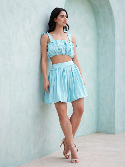 The Vogue Balloon Coord Set - Light Azure