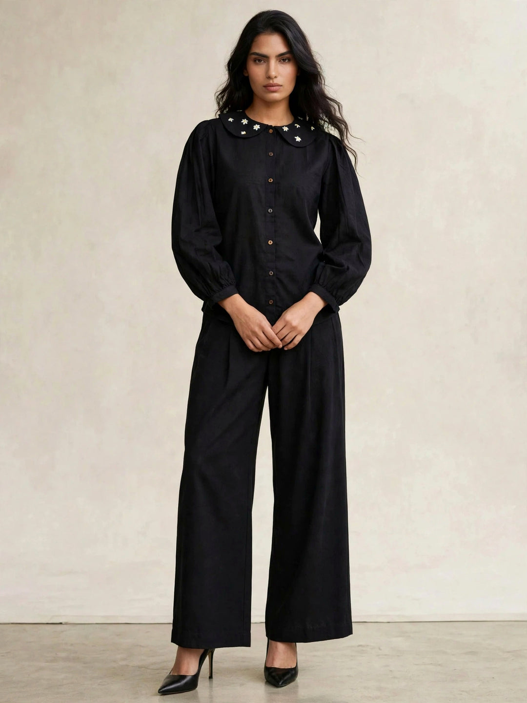 Threaded Grace Coord Set | Black