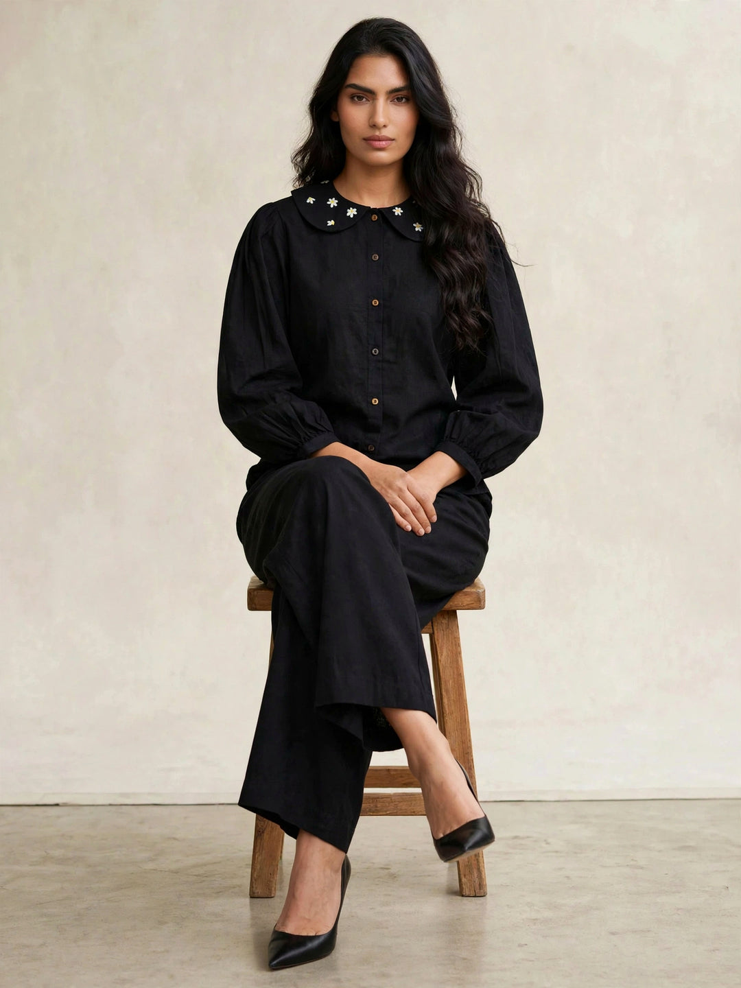 Threaded Grace Coord Set | Black