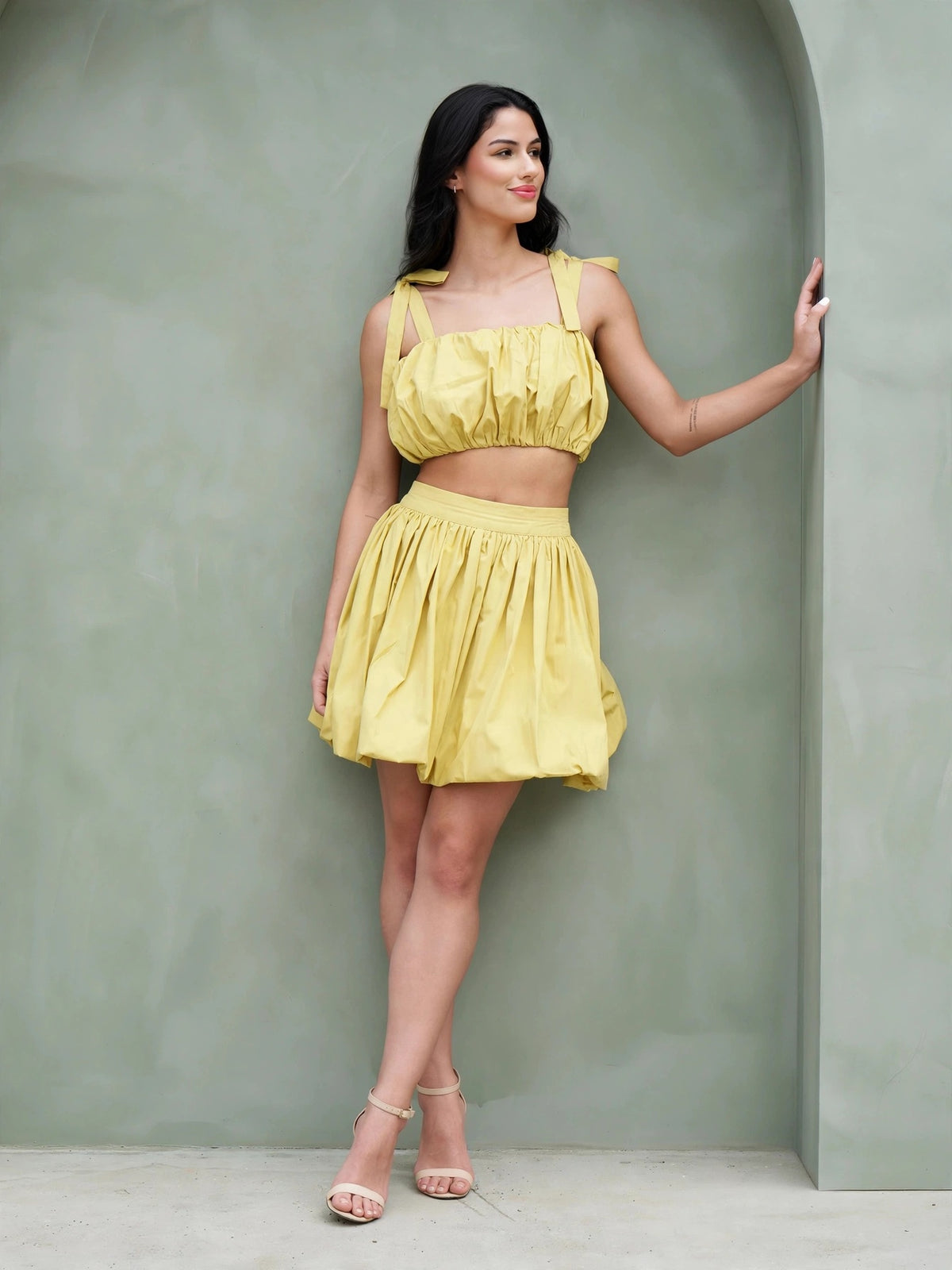 The Vogue Balloon Coord Set - Pastel Yellow
