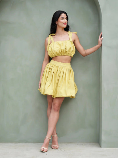 The Vogue Balloon Coord Set - Pastel Yellow